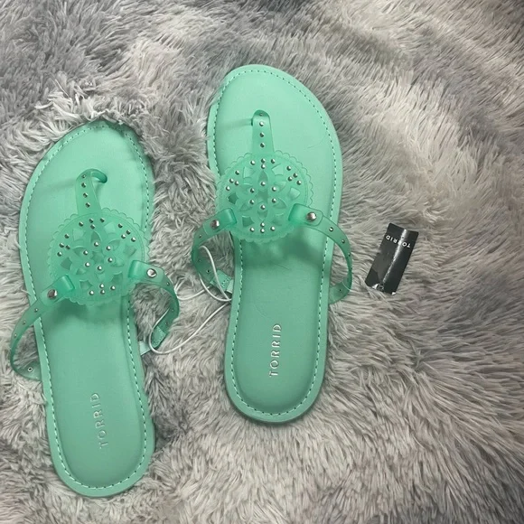 Torrid Aqua Embellished Sandals - Picture 2 of 3